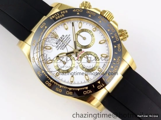 0401 Minimalist DAYTONA 116518 APSF 1:1 BEST EDITION WHITE DIAL ON OYSTERFLEX RUBBER STRAP SH 1781